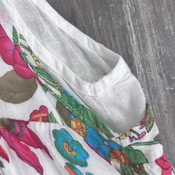 Blue and Pink Tiered Ruffled Sleeveless Bohemian Pleated Summer Top - Picture 5 of 10